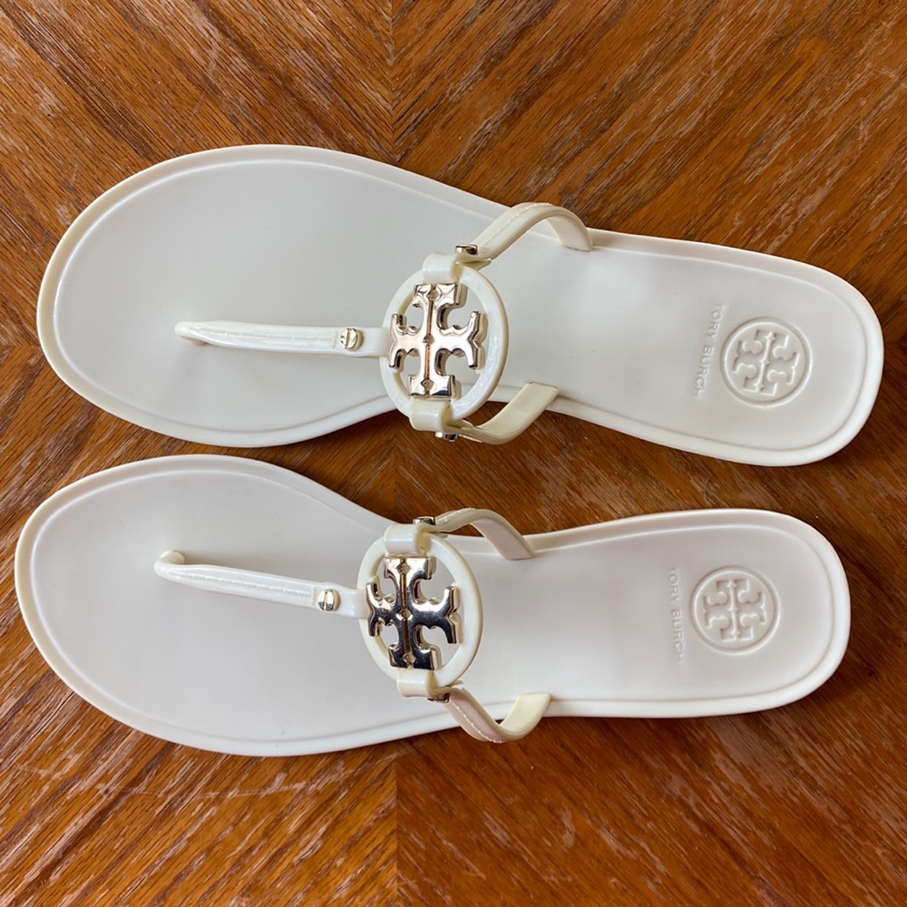 Tory Burch white jelly sandals!!